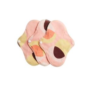 3 serviettes hygiéniques lavables - coton BIO - MINI - Pink Hoop