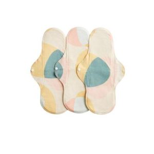 3 serviettes hygiéniques lavables - coton BIO - NUIT - Pastel Hoop