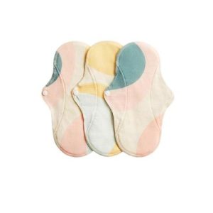 3 serviettes hygiéniques lavables - coton BIO - REGULAR - Pastel Hoop