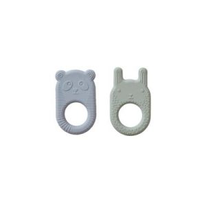 Anneaux de dentition set de 2 Ninka & Nelson pale mint/dusty blue - OYOY