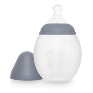 Biberon anti-colique en silicone BibRond 330 ml blue grey - Elhée