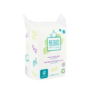 Coton bio bébé maxi carrés - 60 pièces