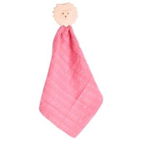 Doudou avec tête en caoutchouc lion vieux rose - Tikiri