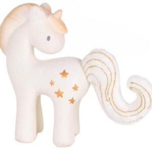 Jouet de dentition / hochet licorne en caoutchouc naturel étoiles brillantes - Tikiri