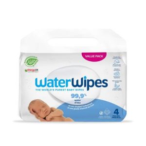 Lingettes à l'eau pour bébé bio 240pc (4 x 60 pc) - WaterWipes