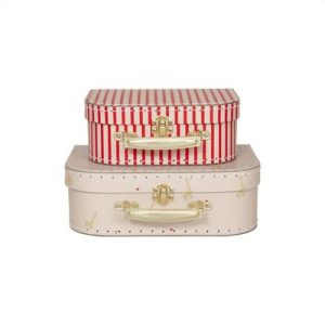 Mini-valises set de 2 Giraffe & stripe yellow - OYOY