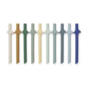 Pailles Badu dino & surf blue multi mix 10 pièces - Liewood