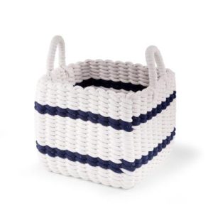 Panier Tresse blanc/Marine 32x20x29 cm - Childhome