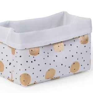 Panier canvas 32x20x20 cm boules dorees - Childhome
