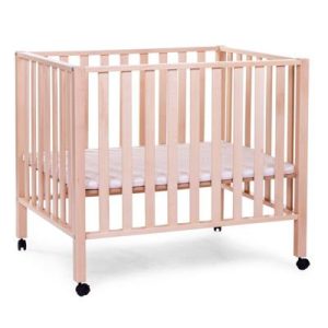 Parc en hêtre et roues naturel 75x95 cm - Childhome