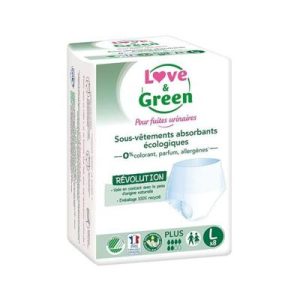 Sous-Vêtements Absorbants Adulte Hypoallergéniques et Écologiques Plus "Taille L" 8 pc