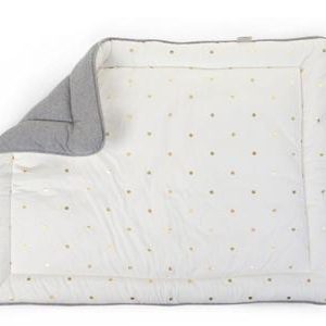 Tapis de parc/de jeu jersey gris/Gold Dots 75x95 cm - Childhome
