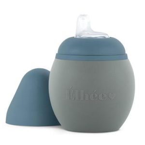Tasse d'apprentissage en silicone Bubble 240 ml kaki blue grey - Elhée