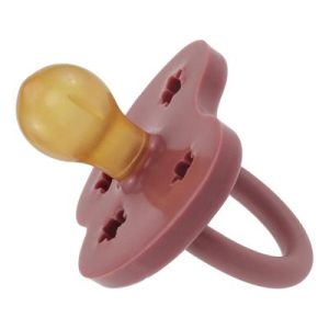 Tétine bout rond en caoutchouc Fleurs Rosewood 3-36 mois - Heveaplanet